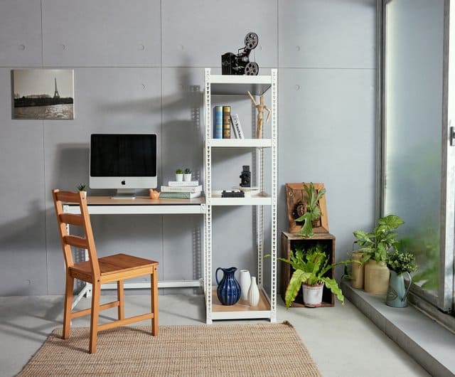 【工業風房間 DIY】掌握工業風擺設關鍵,打造獨特風格! 7 優米設計 工業風角鋼層架書桌 工作桌 角鋼桌